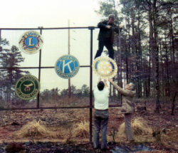 Hanging the Rotary sign